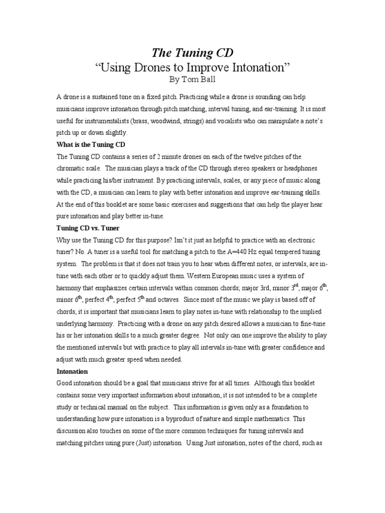 Improve Intonation with Drones | PDF | Interval (Music) | Pitch (Music)