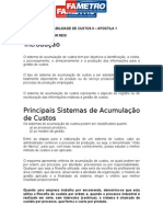 Sistemas de acumulação de custos por processo e ordem