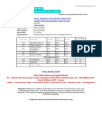 Secondary School Examination (Class X) 2021