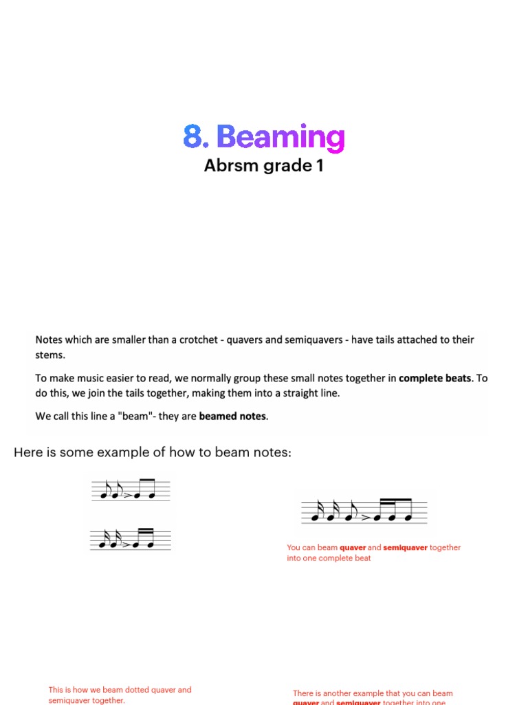 Beaming Notes in Music Theory | PDF