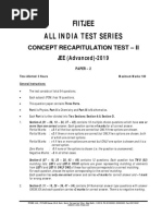 Fiitjee All India Test Series: Concept Recapitulation Test - Ii JEE (Advanced) - 2019