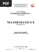 Mathematics 8: Learning Module 1