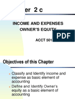Chapter 2 C: Income and Expenses Owner'S Equity