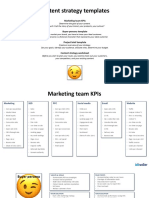 Content Strategy Templates: Marketing Team Kpis