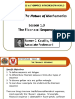 Module 1: The Nature of Mathematics: Lesson 1.3 The Fibonacci Sequence