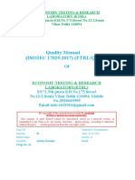 Quality Manual (ISO/IEC 17025:2017) (ETRL/QM/01)