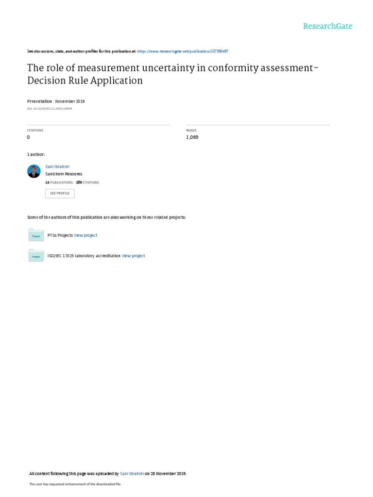 Measurement Uncertainty in Conformity Assessment | PDF | Type I And ...