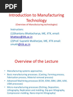 Introduction To Manufacturing Technology