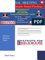 Patriots For Delaware: Election Integrity Meeting Presentation, Jun 28, 2021