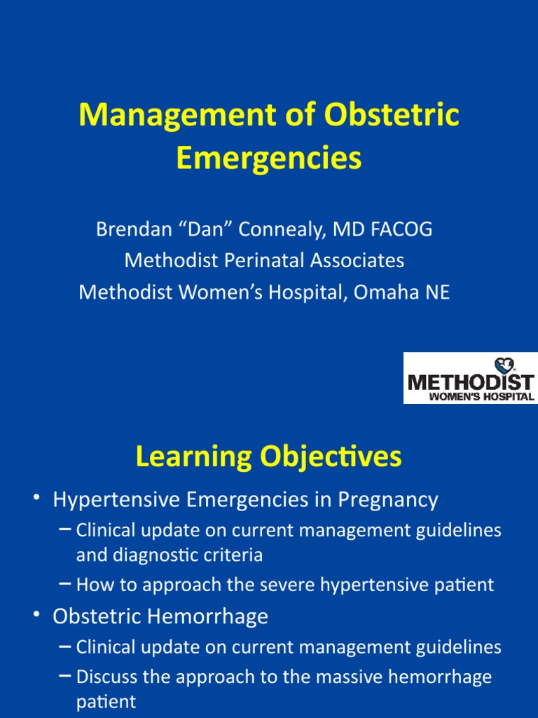 Management of Obstetric Emergencies | PDF | Maternal Death | Hypertension