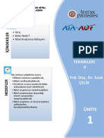 Araştırma Yöntem Ve Teknikleri II - Ünite1