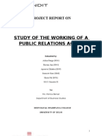 Study of The Working of A Public Relations Agency: Project Report On