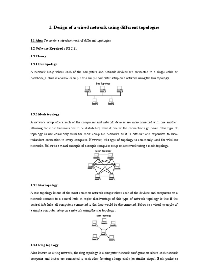 Wired Network Topologies & TCP Guide | PDF | Transmission Control ...