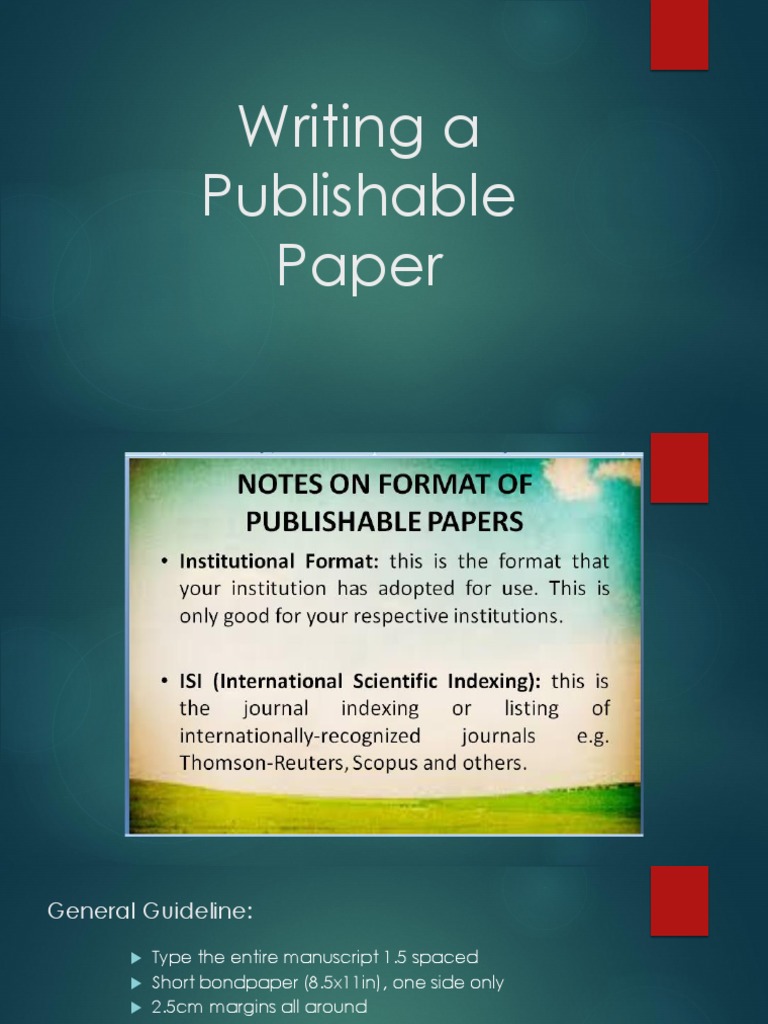 Guidelines for Writing a Publishable Paper | PDF | Statistics | Science
