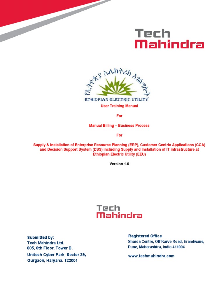 EEU BILLING UTM Manual Billing Ver 1.0 PDF Menu