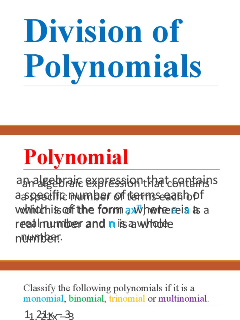 Division of Polynomials | PDF | Division (Mathematics) | Numerical Analysis