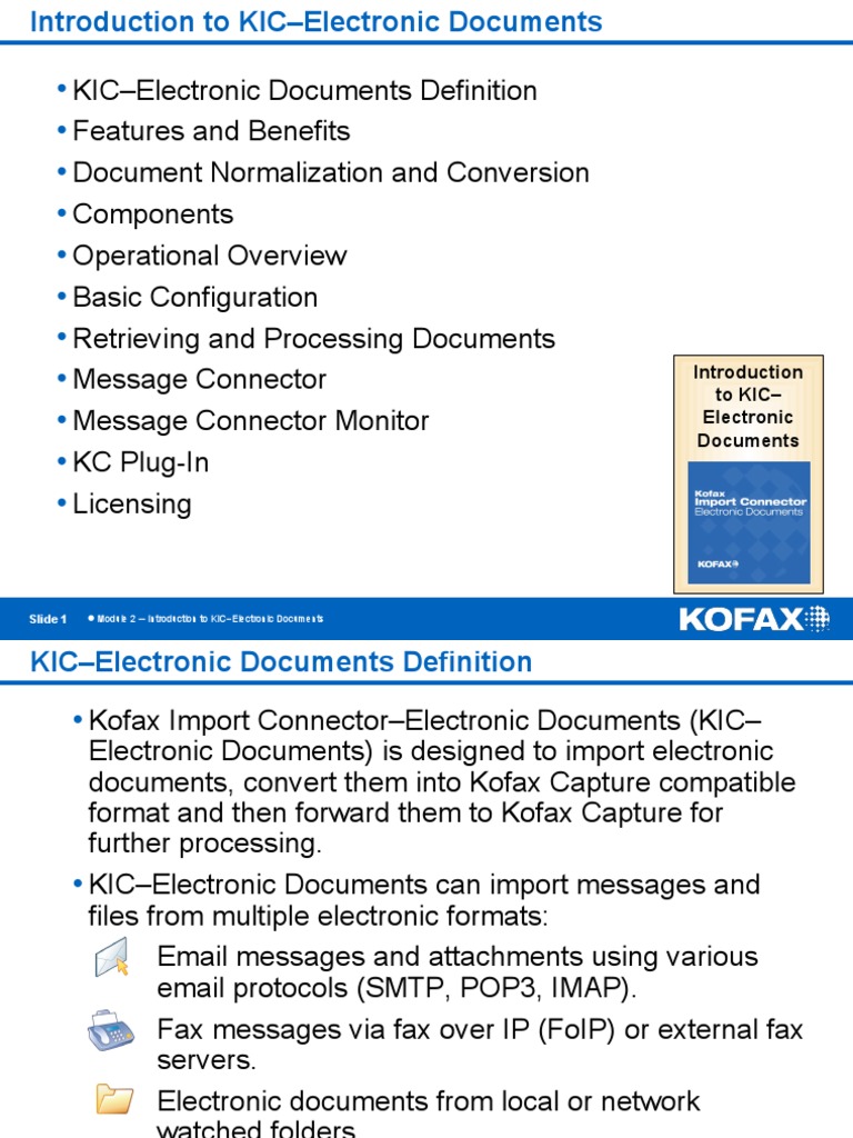 KIC-Electronic Documents Overview | PDF | Fax | Metadata