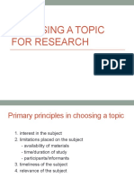 Choosing A Topic For Research