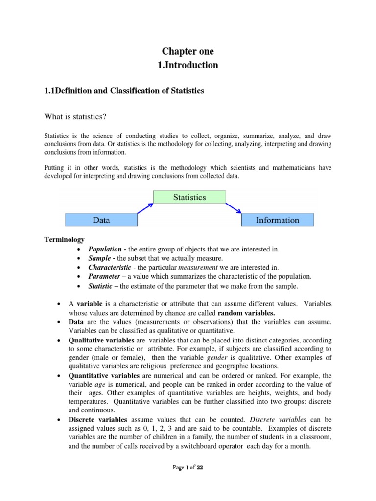 Definition and Classification of Statistics | PDF | Statistics ...