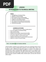 Technical Writing Lesson 1