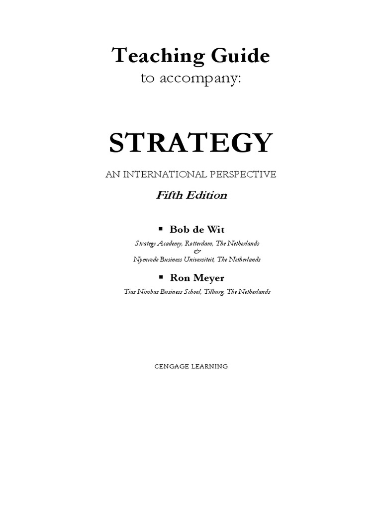 Strategyc An International Perspective Fifth Edition | PDF