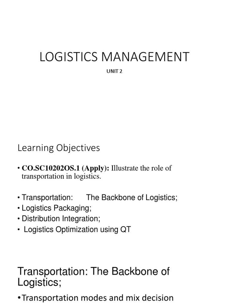 Transportation and Logistics in India | PDF | Warehouse | Packaging And ...