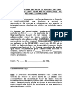 Autorização Entrada e Permanência de Menores - Show Pitty - 30-04-2011 - Assembléia Paraense