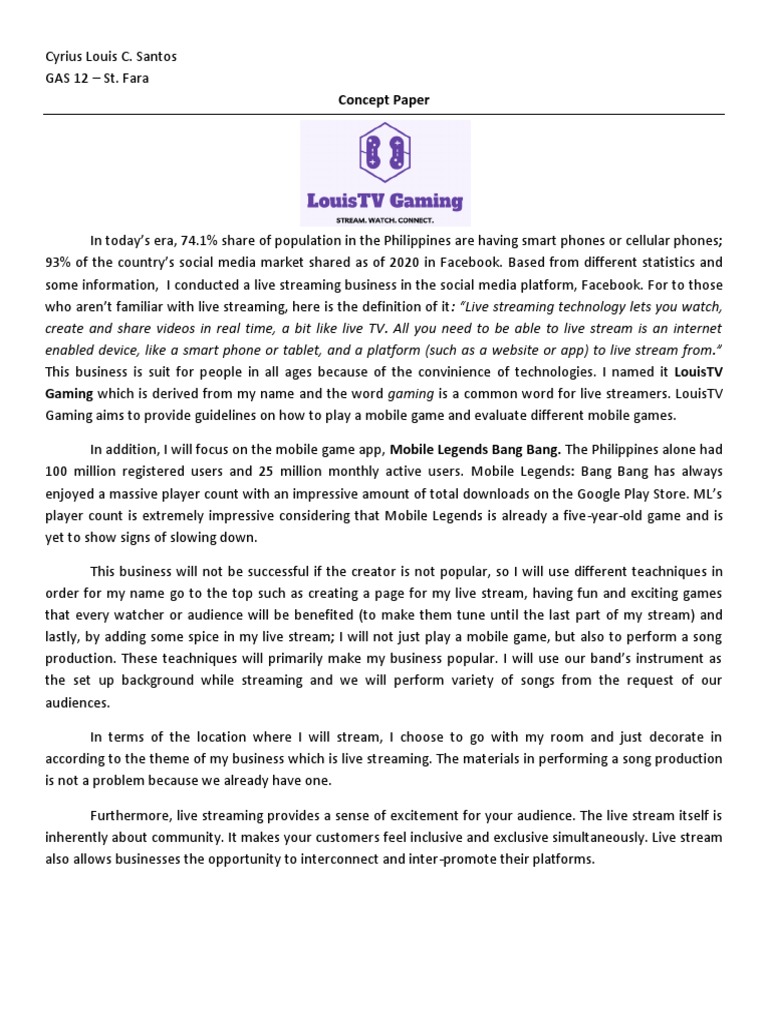 Santos, Cyrius Louis C. - Concept Paper (Business) | PDF | Mobile App ...