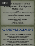 Recent Modalities in The Management of Malignant Melanoma: Mohamed Mohamed Alhefny