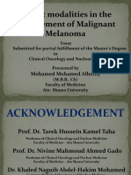 Recent Modalities in The Management of Malignant Melanoma: Mohamed Mohamed Alhefny