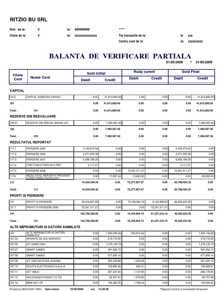 Ritzio BU - Million Romania - Balanta Mai 2009 | PDF | Computer ...
