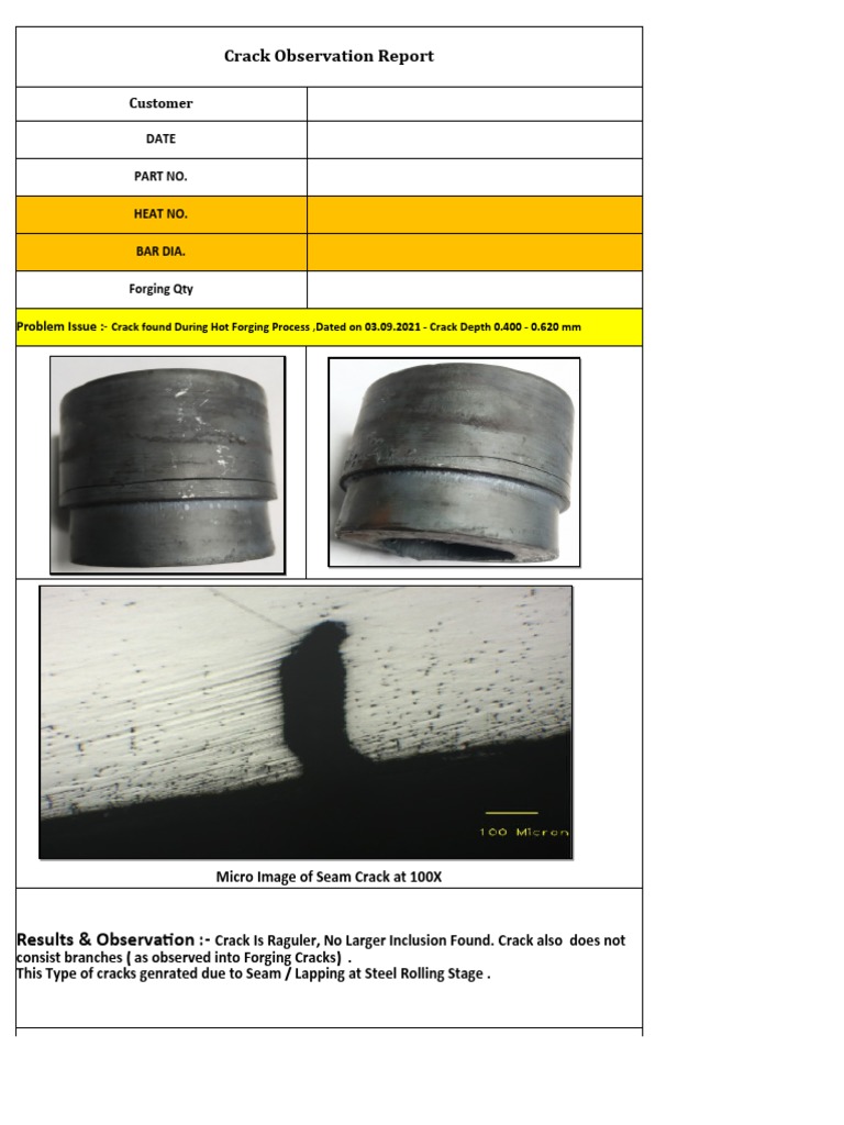 Crack Observation Report M7601 | PDF