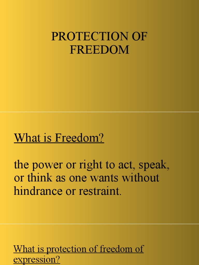 Protection of Freedom | PDF