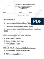 PAGE - 72: APEEJAY SCHOOL, KHARGHAR (2020-2021) Plants - Our Green Friends Textual Exercises Answer Key