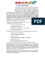 Acta de Entrega de Terreno Modificado