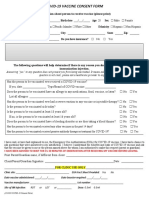 Covid-19 Vaccine Consent Form: Information About Person To Receive Vaccine (Please Print)