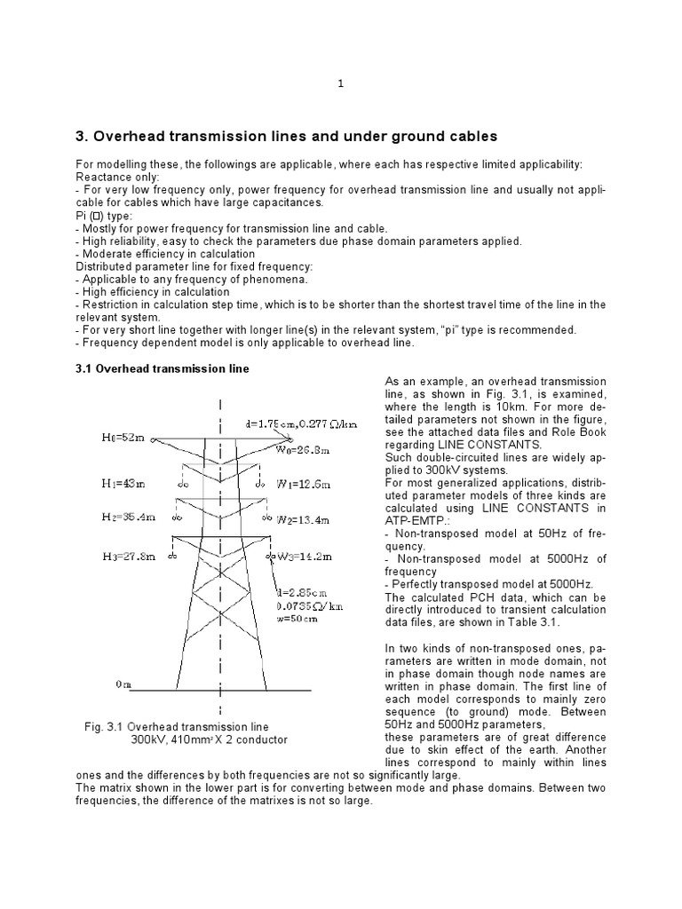 Overhead Transmission Lines and Under Ground Cables PDF Coaxial