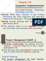 Project Management (Implementation) : Planning, Organizing, Directing and Controlling Activities Motivating