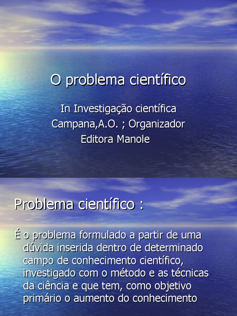 Definição e Tipos de Problemas Científicos | PDF | Science | Método ...