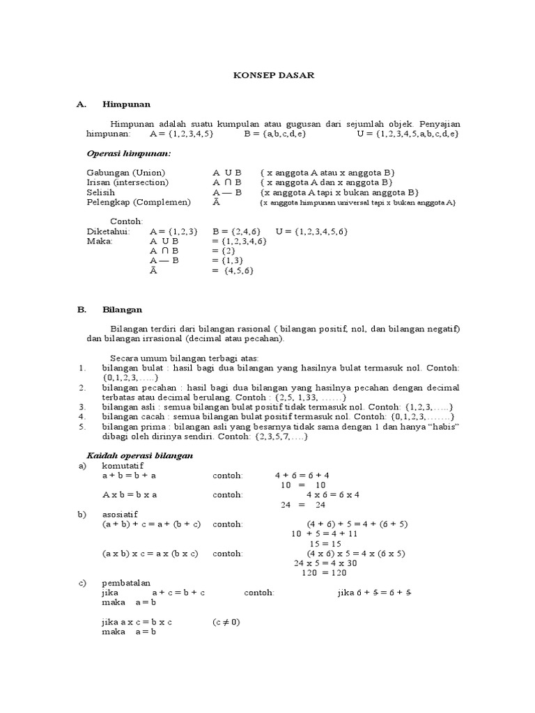 Konsep Dasar Mtk Pdf