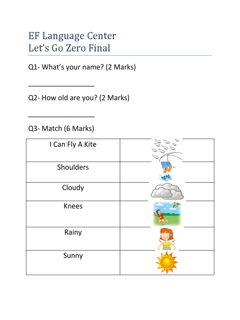 Let's Go Zero Final Assessment | PDF | Teaching Methods & Materials