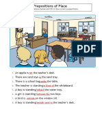 Prepositions of Place: On in Under in Front of Behind Between The Outside Beside/ Next To