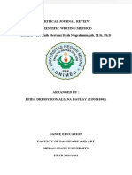 Critical Journal Review Scientific Writing Method Lecturer: Rr. Ruth Hertami Dyah Nugrahaningsih, M.Si, PH.D