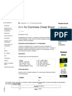 C++ For Dummies Cheat Sheet - Dummies
