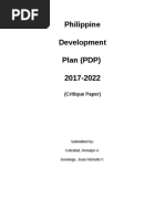 Philippine Development Plan (PDP) 2017-2022: (Critique Paper)