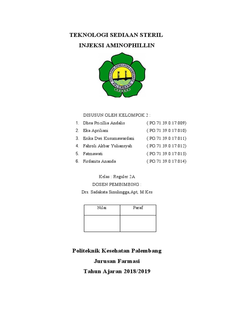 Formula dan Dosis Injeksi Aminofilin | PDF