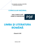 Curriculum Limba Romana Sc Nat Liceu 6 August 2019