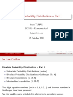 Bivariate Probability Distributions - Part I: Insan TUNALI EC 531 - Econometrics I