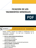 Yacimientos - Clasificación