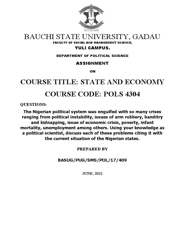 Abubakar Usman Second Assignment Latest S | PDF | Nigeria | Violence